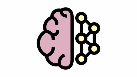 Brain neuronal network symbol - artificial intelligence icon animation 스톡 동영상 335284602