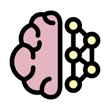 Brain neuronal network symbol - artificial intelligence icon Stock-Illustration