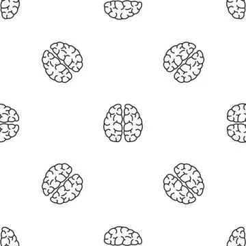 Brain neurons pattern seamless vector Illustrazione stock