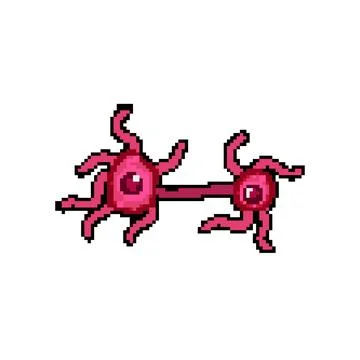 Brain neurons pixel art vector illustration Stock Illustration