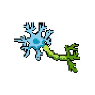 Brain neurons pixel art vector illustration Illustrazione stock