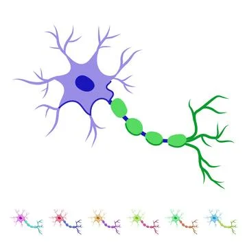 Brain neurons vector cartoon graphic Illustrazione stock