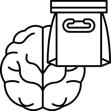 A brain is next to a bag Stock Illustration