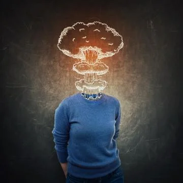 Brain nuclear boom Stock Photos