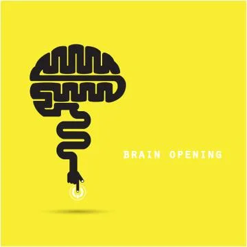 Brain opening concept.Creative brain abstract vector logo design template. Stock Illustration