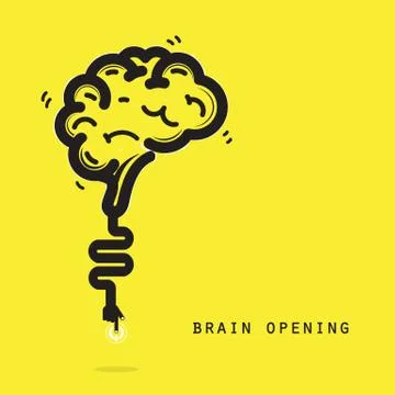 Brain opening concept.Creative brain abstract vector logo design template. Stock Illustration