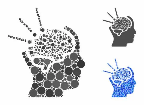 Brain operation Composition Icon of Circle Dots 스톡 일러스트