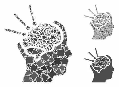 Brain operation Composition Icon of Rugged Elements イラスト素材