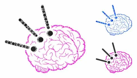 Brain operation Mosaic Icon of Circles Illustrazione stock