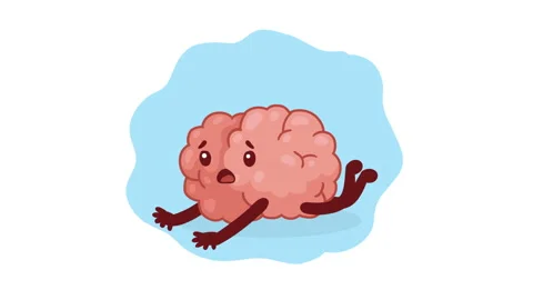 Brain organ falling comic character Stock-Footage 221484245