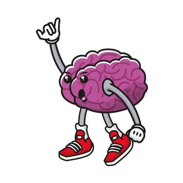 Brain organ human comic character Stock Illustration