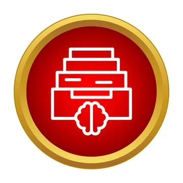 Brain organizing digital data storage files system Stock Illustration