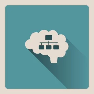 Brain organizing illustration on blue background with shade Stock Illustration