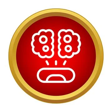 Brain overload concept with exploding red head icon Stock Illustration