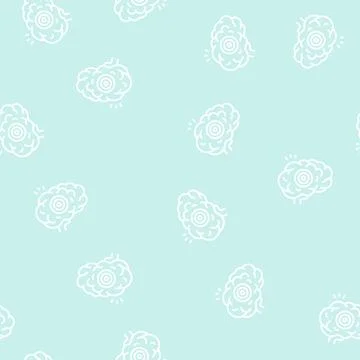 Brain pain line seamless pattern Stock Illustration