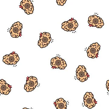Brain pain vector seamless pattern Stock Illustration