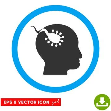 Brain Parasite Eps Rounded Icon Stock Illustration