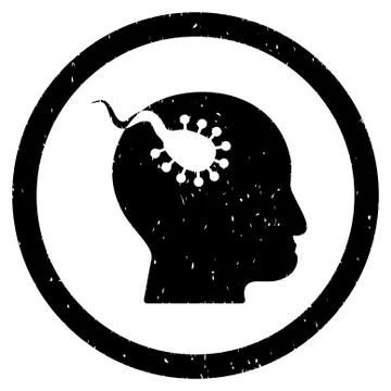 Brain Parasite Rounded Grainy Icon Stock Illustration