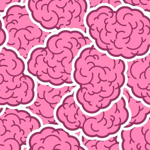 Brain pattern seamless. Brains background. vector texture Stock Illustration