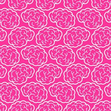Brain pattern seamless. Brains background. vector texture Stock Illustration