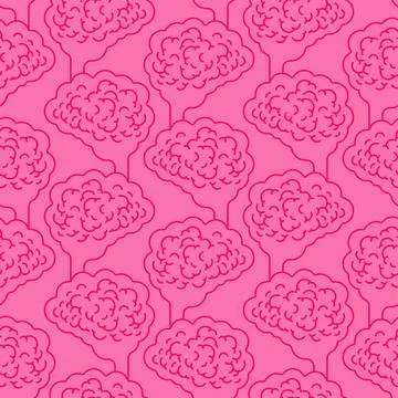 Brain pattern seamless. Brains background. Vector texture Stock Illustration