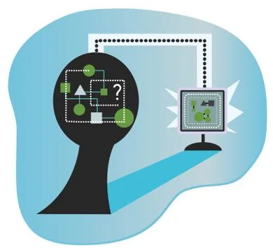 Brain to PC 스톡 일러스트