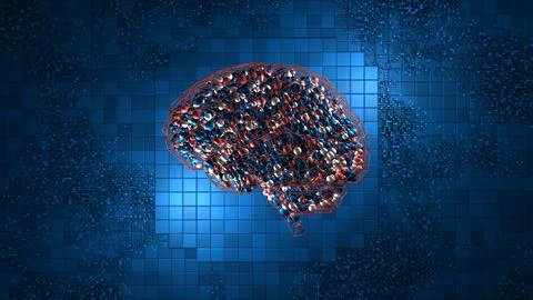 Brain Pin-Art Background Stock Illustration