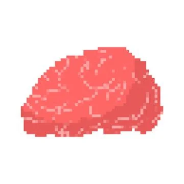 Brain pixel art. Human Brains pixelated Isolated Stock Illustration