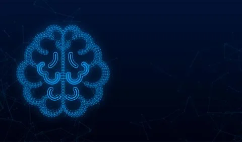 Brain plexus icon. Digital brain in hand. Neural network. IQ testing. Brainstorm Stock Illustration