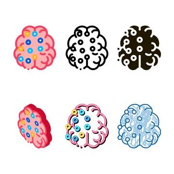 Brain points icon vector range outline Ilustración de archivo