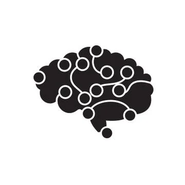 Brain power black vector concept icon. Brain power flat illustration, sign Stock Illustration