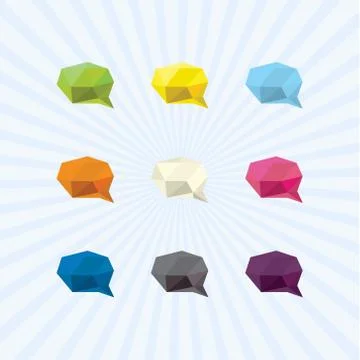 Brain power of communication in the Polygon icon colorful illustrations modern Stock Illustration