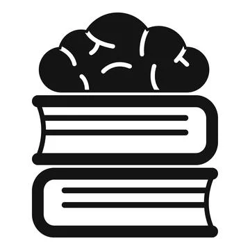 Brain power increasing knowledge and wisdom through books icon 스톡 일러스트