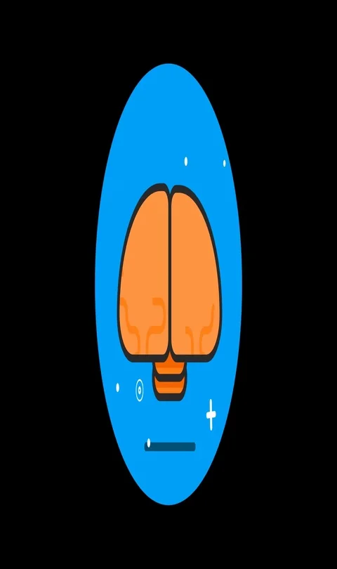 Brain Premium flat icon animated with alpha channel Stock Footage 101584300