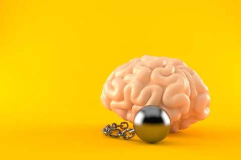Brain with prison ball Stock Illustration
