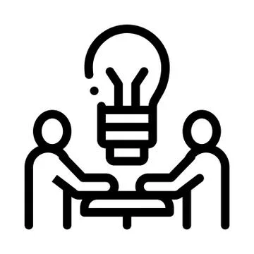 Brain problem solving icon vector outline illustration Stock Illustration