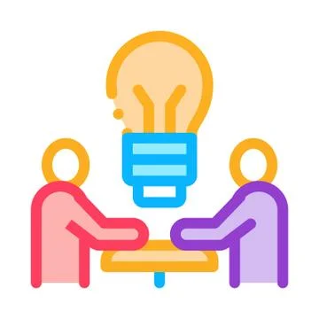 Brain problem solving icon vector outline illustration Stock Illustration