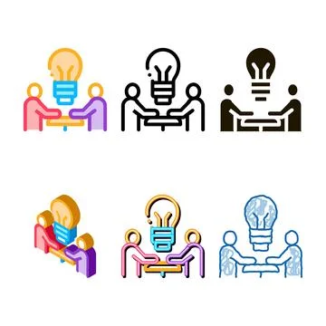 Brain problem solving multistyle icon vector outline Illustrazione stock