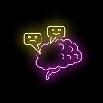 Brain processing various emotions and mental states Stock Illustration