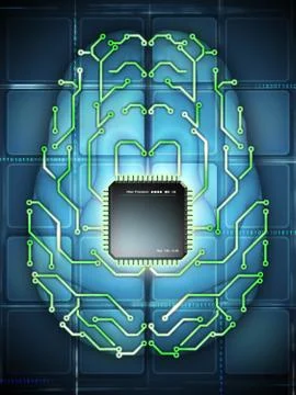 Brain processor Stockillustratie
