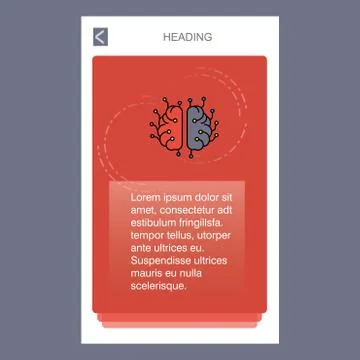 Brain processor  mobile vertical banner design design. Vector Stock Illustration