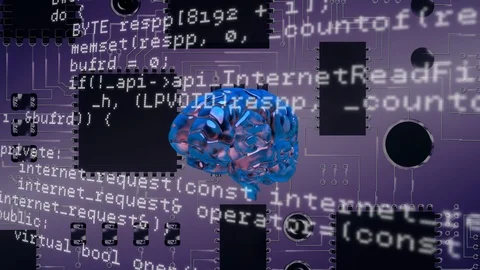 Brain with program codes Stock Footage 112019064