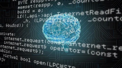 Brain with program codes Stock Footage 112020135