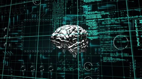 Brain with program codes Stock Footage 112020499