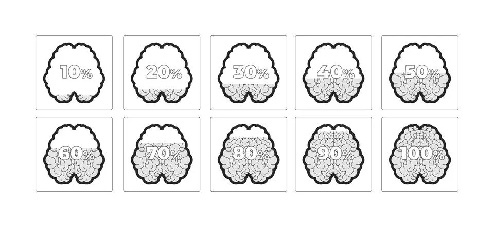 Brain progress increasing percentage modern line data visualization element s Stock Illustration