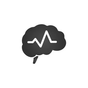 Brain with pulse symbol illustration design. Vector illustration isolated on  Stock Illustration