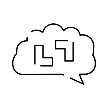 Brain puzzle cloud thinking process idea concept 库存插图