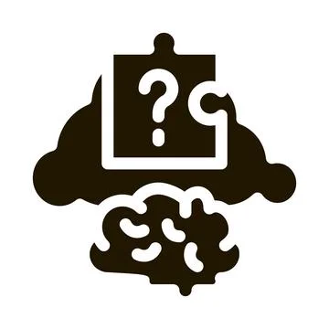 Brain puzzle icon Vector Glyph Illustration Illustrazione stock