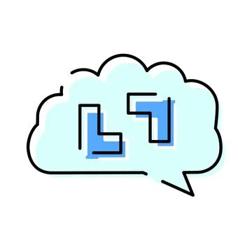 Brain puzzle thinking process in a speech bubble イラスト素材