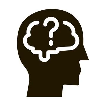 Brain question mark icon Vector Glyph Illustration 스톡 일러스트